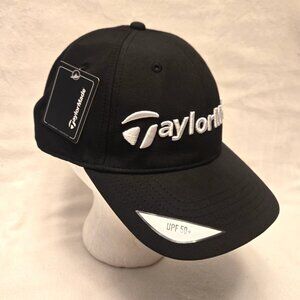 TaylorMade Men's Black Baseball Style Golf Cap.